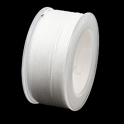 White Round Nylon Braided Cord, for Jewelry Beading Making, White, 1.2mm, about 38.28 Yards(35m)/Roll