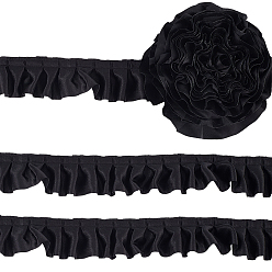 Черный 10m полиэстеровая оборка, для кукольной одежды, аксессуары к костюму лолиты, чёрные, 1-5/8 дюйм (40 мм)