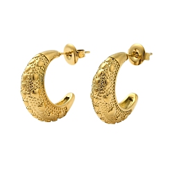 Золотой 304 серьги-гвоздики в форме луны из нержавеющей стали для женщин, золотые, 20x6.5 мм