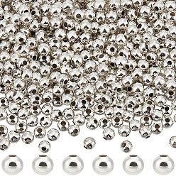 Серебро Spacer бисер железа, круглые, серебряные, 5 мм, отверстие : 1.8 мм, 1000 шт / комплект