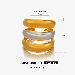 Другие 304 открытые кольца манжеты из нержавеющей стали, золотые и нержавеющая сталь цвет, 17 мм