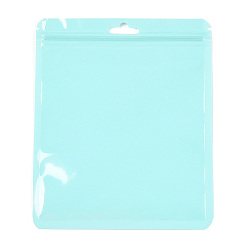 Бледно-бирюзовый Пластиковые пакеты Инь-Янь цвета макарон с застежкой-молнией, закрывающиеся сумки, пакеты с самоуплотнением, верхнего уплотнения, прямоугольные, бледные бирюзовая, 16.9x14x0.15 см, односторонняя толщина: 2 мил(0.05мм)