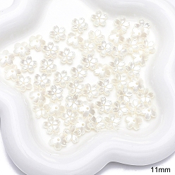 Белый Абс пластиковые жемчужные шарики, цветок, белые, 11 мм, 30 шт / комплект