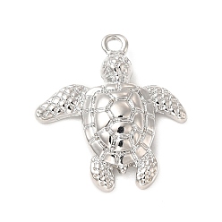 Платина Стойки подвески обшивки сплава, без кадмия и без свинца, прелести морской черепахи, платина, 21x19x4 мм, отверстие : 1.6 мм