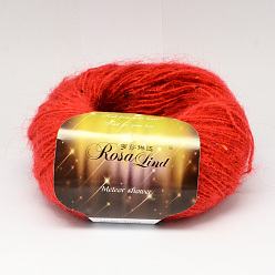 Rot Handstrickgarne, Meteorschauer Garne, mit Mohair, Wolle, künstliche Wolle und Farbpunkte, rot, 1 mm, ca. 25 g / Rolle, 10 Rollen / Beutel