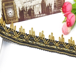 Черный Полиэфирная лента, орнамент одежды, украшение занавеса, чёрные, 1 дюйм (25 мм), около 18 ярд / шт