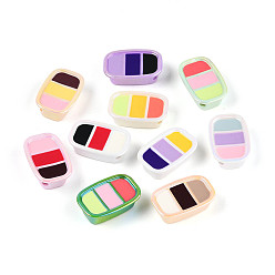 (52) Непрозрачная лаванда Непрозрачные акриловые бусины с УФ-покрытием, радужный, трехцветное мороженое, разноцветные, 29.5x19x10 мм, отверстие : 2.5~2.8 мм