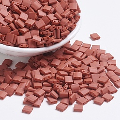 (TL2315) Matte Opaque Terra Cotta MIYUKI TILA Beads, Japanese Seed Beads, 2-Hole, (TL2315) Matte Opaque Terra Cotta, 5x5x1.9mm, Hole: 0.8mm, about 1180pcs/100g
