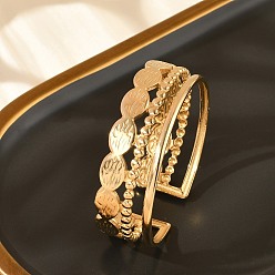 Настоящее золото 18K 304 женские браслеты-манжеты из нержавеющей стали, реальный 18 k позолоченный, 3/4 дюйм (1.8 см), внутренний диаметр: 2-1/8 дюйм (5.4 см)