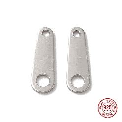 Платина Антикоррозийные 925 звенья из стерлингового серебра, цепи вкладки, с печатью 925, платина, 8x2.5x0.4 мм, Отверстие: 0.7 & 1.4 мм