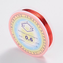 Красный Медная проволока, долговечный, красные, 22 датчик, 0.6 мм, около 19.68 футов (6 м) / рулон