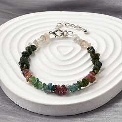 Турмалин Браслеты из натуральных разноцветных турмалиновых бусин для женщин, 6-7/8 дюйм (17.4 см)