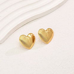 Сердце Элегантные серьги-гвоздики из нержавеющей стали, реальный 18 k позолоченный, сердце, 22x22 мм