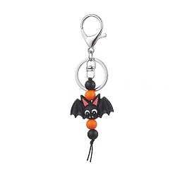 Платина Силиконовый брелок из сплава, летучая мышь, платина, 12.7 см