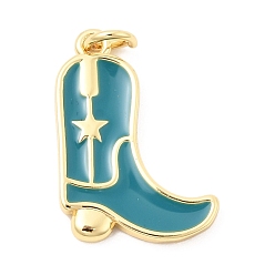 Синий Латунные подвески, подвески для сапог/туфель, с эмалью, очарование рыбы, без свинца и без кадмия, долговечный, стойки покрытие, реальный 18 k позолоченный, синие, 22x15.5x2 мм, Перейти кольцо: 5x1 мм, внутренний диаметр: 3 мм