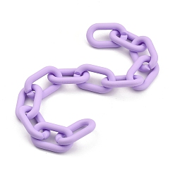 Lila Handgefertigte Acrylkabelketten, ellipsenförmige, für Schmuck machen, lila, Link: 27x16.5x4 mm, 39.37 Zoll (1 m)/Strang