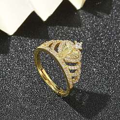 Сердце Кольца на палец с прозрачным кубическим цирконием на тему Девы Марии, украшения из латуни для женщин, долговечный, стойки покрытие, без свинца и без кадмия, реальный 18 k позолоченный, сердце, 12 мм, внутренний диаметр: 17 мм