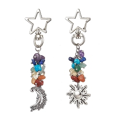 Античное Серебро Натуральные драгоценные камни, Подвески и поворотные застежки из сплава в тибетском стиле, античное серебро, 91.5~92 мм