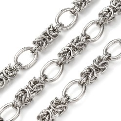 Нержавеющая Сталь Цвет 304 узел из нержавеющей стали с овальными звеньями цепи, несварные, цвет нержавеющей стали, 13x10x2 мм