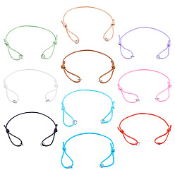 (52) Непрозрачная лаванда 30шт 10 цвета нейлоновая нить шнур браслеты изготовление, разноцветные, 4-3/8 ~8-5/8 дюйм (11~22 см), 3 шт / цвет
