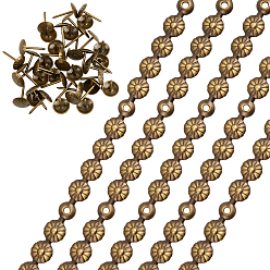 Античная Бронза 5Декоративная лента для цветов на сумках, с помощью железных обивочных гвоздей, для аксессуаров для дивана, античная бронза, 1000x11x3 мм, Винт: 16x11 мм