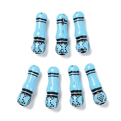 Light Sky Blue Opaque Acrylic Beads, Bamboo, Light Sky Blue, 21.5x7mm, Hole: 2.5mm, about 1020pcs/500g