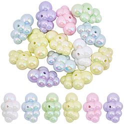 (52) Непрозрачная лаванда 20 акриловые бусины с УФ-покрытием, AB цвет, облако, разноцветные, 15x29.5x20.5 мм, отверстие : 2 мм