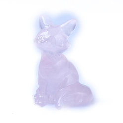 Розовый Кварц Резные украшения из натурального розового кварца в форме лисы, для домашнего офисного стола, 35 мм