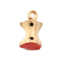 Яблоко Подвески из эмали и сплава, золотые, яблоко, 13.5x8x8 мм, отверстие : 1.8 мм