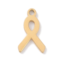 Awareness Ribbon 304 прелести нержавеющей стали, лазерная резка, золотые, осведомленности ленты, 11x6.5x1 мм, отверстие : 1 мм