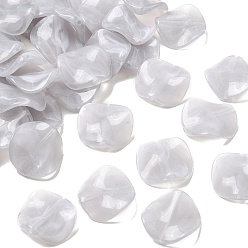 Светло-серый Непрозрачные акриловые бусины, имитирующие драгоценные камни, витой плоский круглый двухцветный, светло-серый, 24~25x24~25x5 мм, отверстие : 1.8 мм, Около 263 шт / 500 г