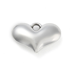 с Покрытием Серебра Покрытие акриловые подвески, с петлей, сердце, со серебряным покрытием, 27.5x39x12 мм, отверстие : 4.5 мм