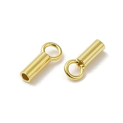 Oro 925 extremos del cordón de plata de ley, tapas de los extremos, columna, dorado, 6x2.5x1.5 mm, agujero: 1.6 mm, diámetro interior: 1 mm