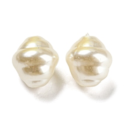 Beige Perle d'imitation en plastique ABS, Toupie, beige, 18x16mm, Trou: 1.8mm, environ245 pcs / 500 g