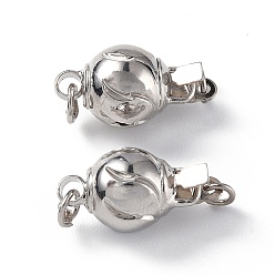 Платина Латунная застежка, круглые, платина, 15x7.5 мм