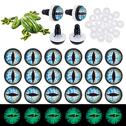 Темно-Голубой Стеклянный светящийся глаз для куклы-ремесла, мягкая игрушка глаз, для поделок куклы игрушки кукольные плюшевые животные изготовление, светится в темноте, глубокое синее небо, 17.5x12 мм