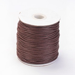 Saddle Brown Waxed Cotton Thread Cords, Saddle Brown, 1.5mm, about 100yards/roll(300 feet/roll)