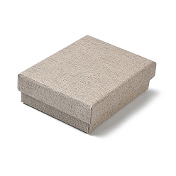Светло-коричневый Витрины для ювелирных изделий из бумаги, футляры для хранения колец, серег, ожерелий, браслетов, с губкой, прямоугольные, загар, 9.2x7.1x2.8 см