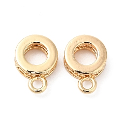 Real 18K Gold Plated Brass Tube Bails, Loop Bails, Cadmium Free & Nickel Free & Lead Free, Donut, Real 18K Gold Plated, 11x7.5x3mm, Hole: 1.6mm, Inner Diameter: 4mm