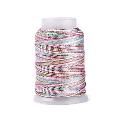Colorido 5 rollos 9-cuerdas de nailon trenzado de varias capas con hilo metálico, colorido, 0.5 mm, aproximadamente 98.43 yardas (90 m) / rollo