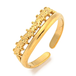 Настоящее золото 18K Ионное покрытие (ip) 304 компоненты кольца манжеты из нержавеющей стали, горный хрусталь настройки, реальный 18 k позолоченный, 6 мм, пригодный для стразов 1 мм