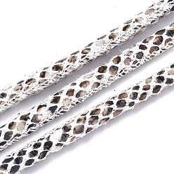 Old Lace PU Leather Cords, Imitation Snakeskin, Old Lace, 4~5mm, about 21.87 yards(20m)/roll