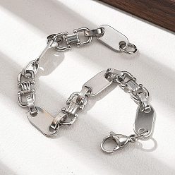 Нержавеющая Сталь Цвет 304 браслеты-цепочки с овальными звеньями из нержавеющей стали для женщин и мужчин, цвет нержавеющей стали, 8-1/4 дюйм (20.8 см)
