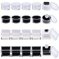 (52) Непрозрачная лаванда 20шт 4 стили прозрачная пластиковая коробка для россыпных бриллиантов, Небольшой футляр для хранения ювелирных изделий с драгоценными камнями с губкой внутри, квадратный и круглый, разноцветные, 2.9~3.15x2.9~3.15x1.75~2.25 см, 5 шт / стиль