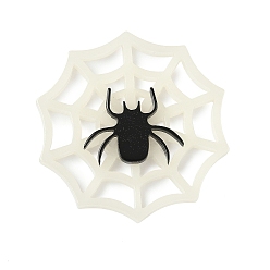 Белый Акриловый кабошоны, паутины, белые, 39x38x4.5 мм