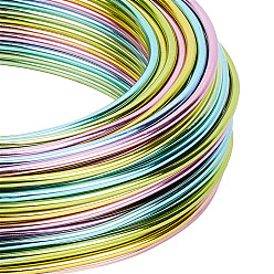 Разноцветный Круглая алюминиевая проволока, для изготовления ювелирных изделий, красочный, 12 датчик, 2 мм, около 76.77 футов (23.4 м) / рулон