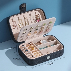 Midnight Blue PU Leather Jewerly Storage Boxes, with Magnetic Clasp, Rectangle, Midnight Blue, 16x11x5cm