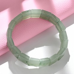 Зеленый Авантюрин Квадратные натуральные зеленые авантюриновые бусины эластичные браслеты для женщин и мужчин, внутренний диаметр: 2-1/4~2-3/8 дюйм (5.55~5.95 см)