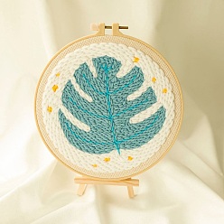 Лист Наборы стратеров для вышивки перфоратором, включая ткань и пряжу для вышивания, инструкция, лист, 200 мм