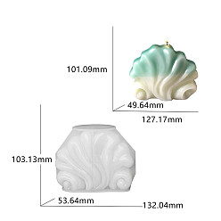 White DIY Silicone Candle Molds, for Candle Making, Shell Shape, White, 10.3x13.3x5.3cm